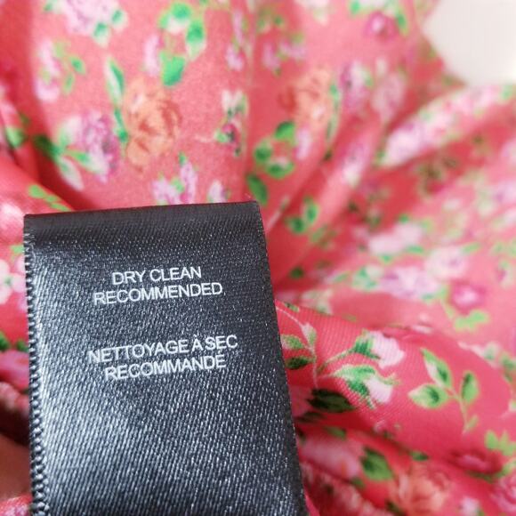 AFRM Ditsy Dana Bodysuit Puff Long Sleeves Plunging Neckline - Picture 8 of 11